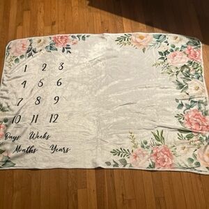 Floral Baby Milestone Blanket